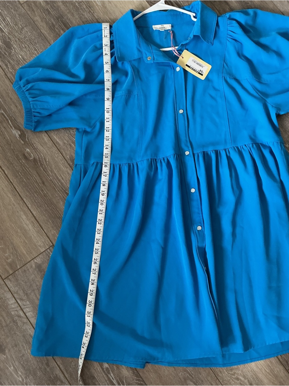 NWT Entro Button-Front Dress in Bright Blue size XL - Picture 13 of 14